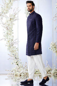 Midnight Blue Sherwani Set