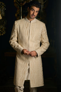 Nude Cream Sherwani Set