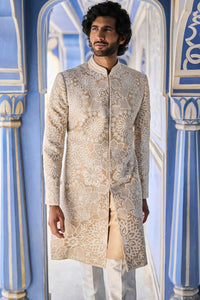Nude Cream Sherwani Set