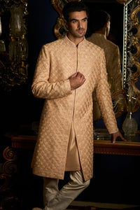 Nude Thread Sequin Work Sequin Sherwani Set