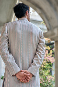 Sage Green Thread Work Sherwani Set