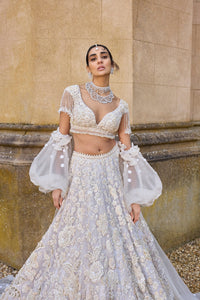 Ivory Three Dimensional Lehenga Set