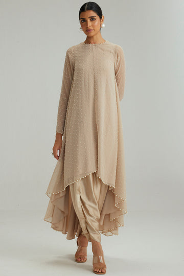 Light Beige Pearl Kurta Set