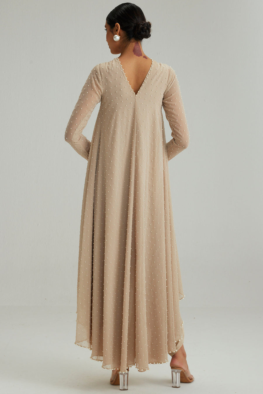 Light Beige Pearl Kurta Set