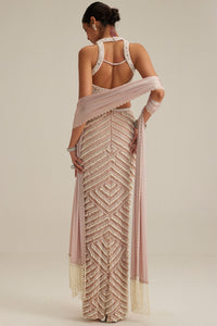 Ash Pink Pearl Drop Pencil Skirt Set