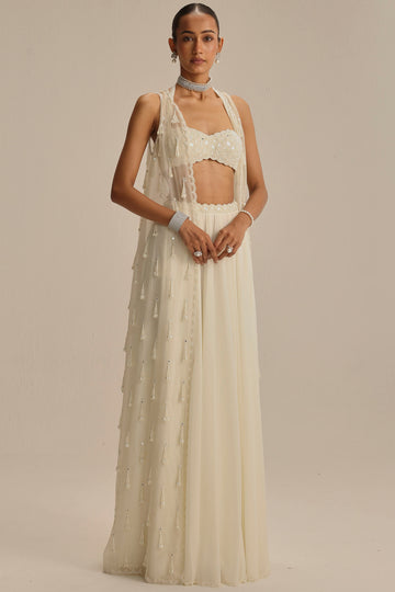 Off White Pearl & Mirror Jacket Set