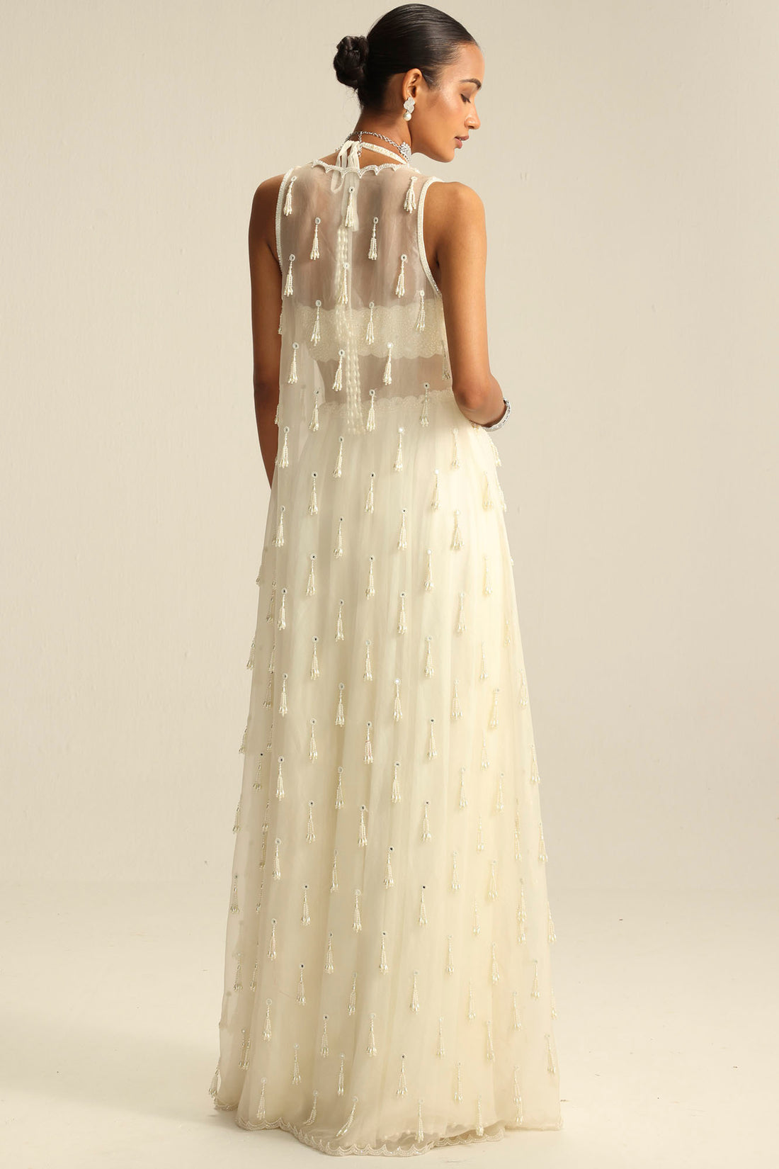 Off White Pearl & Mirror Jacket Set