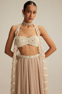 Light Beige Pearl Drop Jacket Set