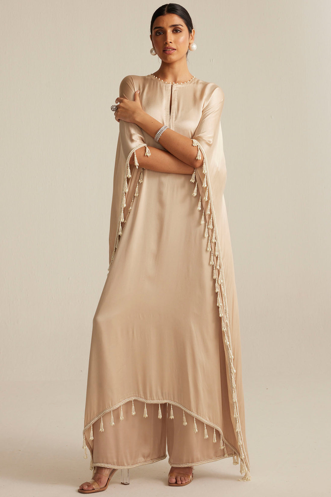Light Beige Kaftaan Set