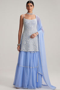Dew Blue Kurta & Sharara Set