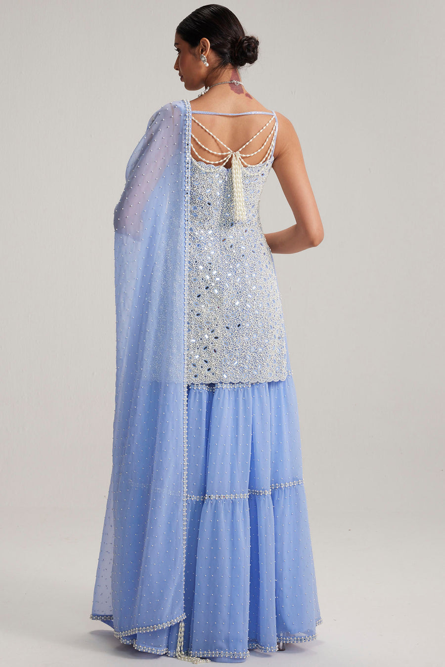 Dew Blue Kurta & Sharara Set