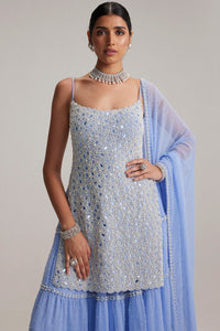 Dew Blue Kurta & Sharara Set