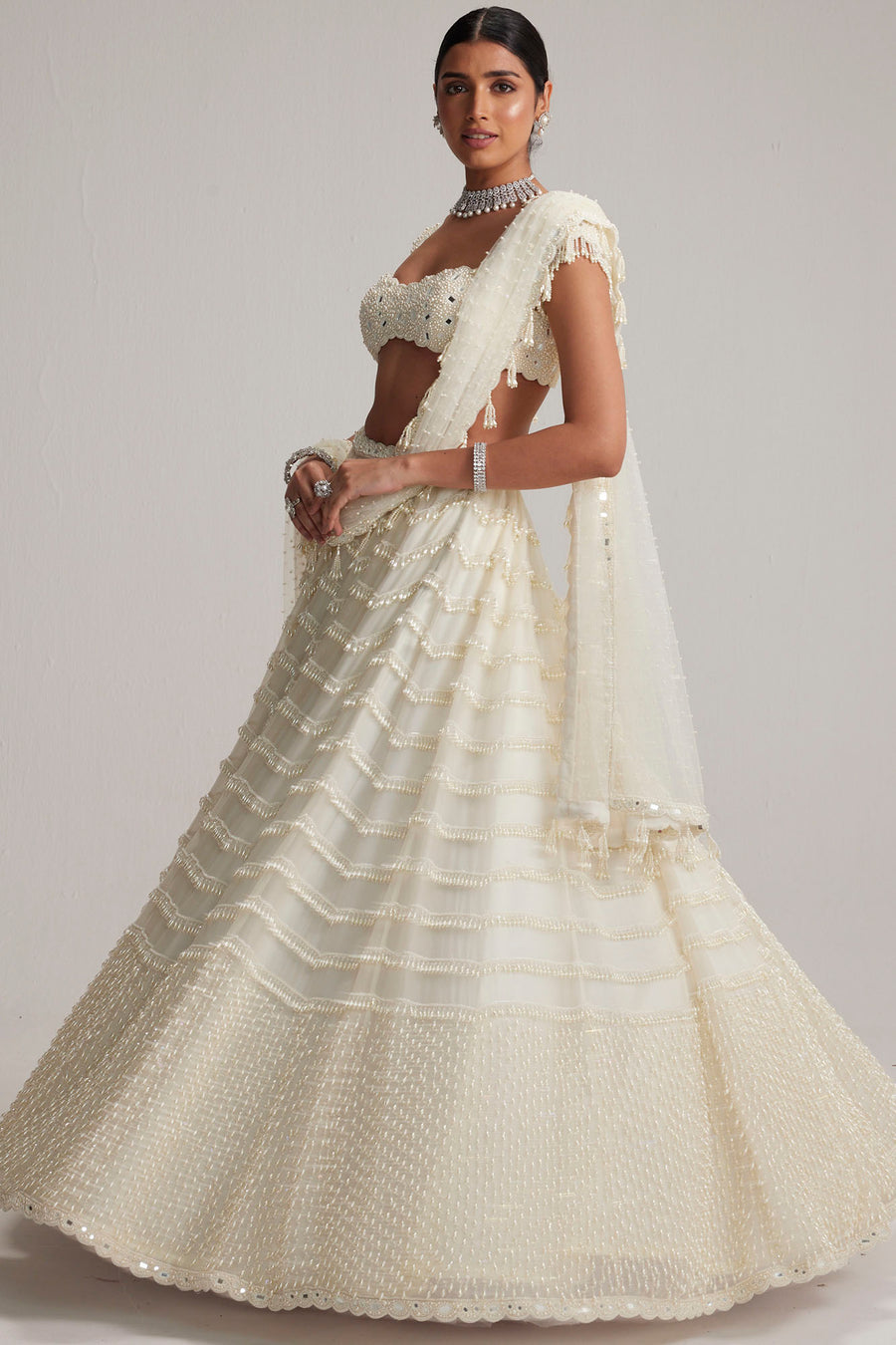 Off White Bridal Lehenga Set