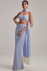 Dew Blue Pencil Skirt Set