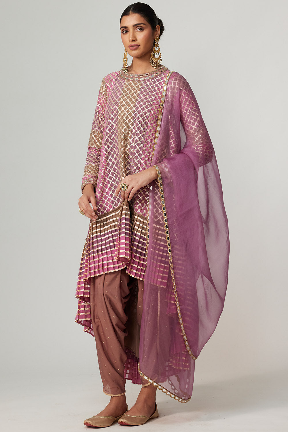 Mud Mauve Multicolour Dhoti Kurta Set