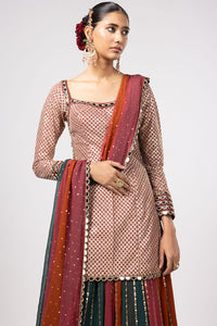 Jade Green Kurta Lehenga Pants Set