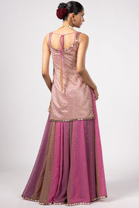 Dark Blush Kurta Lehenga Set
