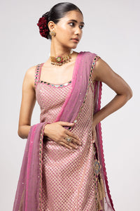 Dark Blush Kurta Lehenga Set