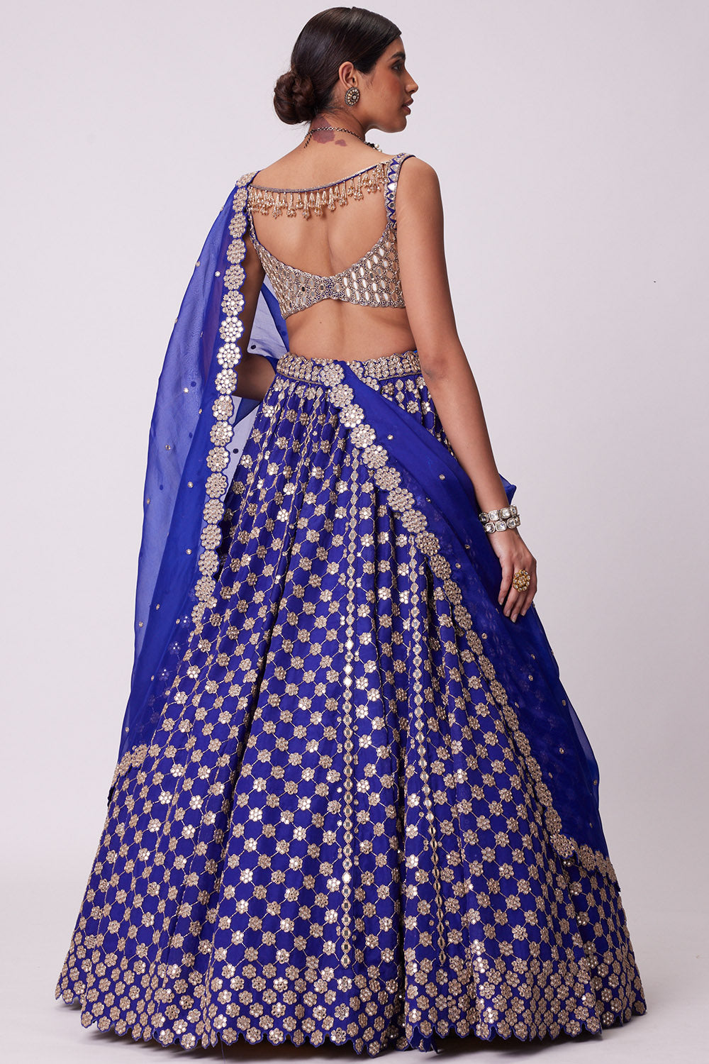 Persian Blue Flower Lehenga Set