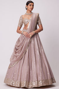 Ash Pink Sequin Lehenga Set