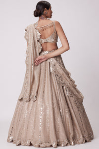 Light Beige Sequin Lehenga Set