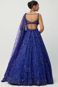 Cocktail Blue Sequins Lehenga Set