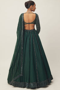 Jade Green Organza Lehenga Set