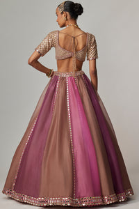 Mud Mauve Lehenga with Elbow Sleeve Blouse