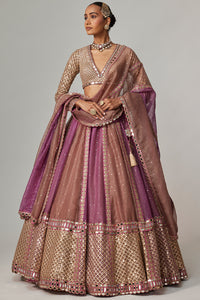 Mud Mauve Lehenga with Full Sleeve Blouse