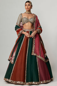 Cranberry Linear Lehenga Set