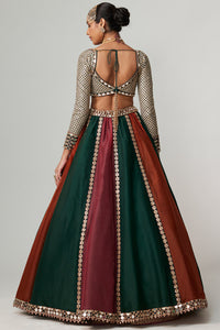 Cranberry Linear Lehenga Set