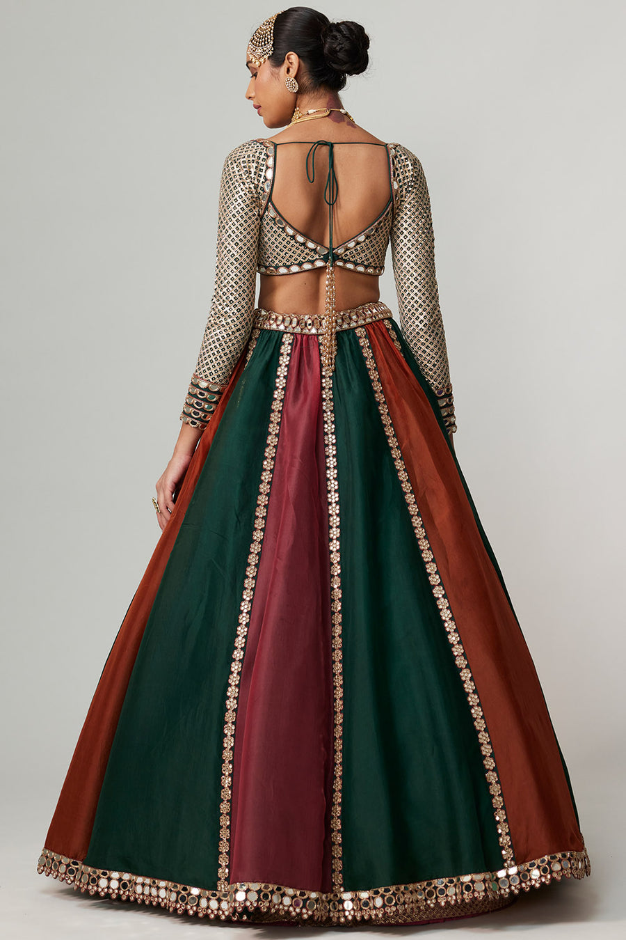 Cranberry Linear Lehenga Set