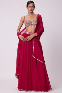 Crimson Red Lehenga Pants Set