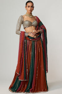 Cranberry Lehenga Pants Set