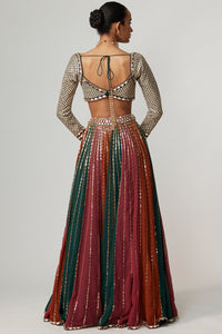 Cranberry Lehenga Pants Set