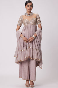 Ash Pink High Low Kurta Set