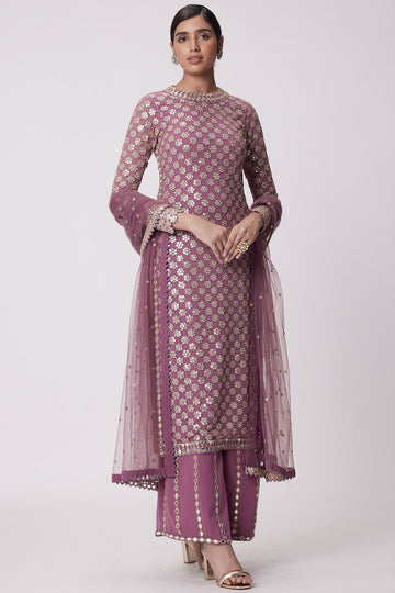 Mud Mauve Straight Kurta Set