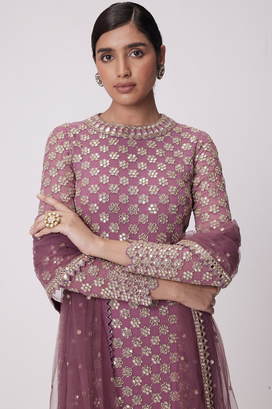 Mud Mauve Straight Kurta Set