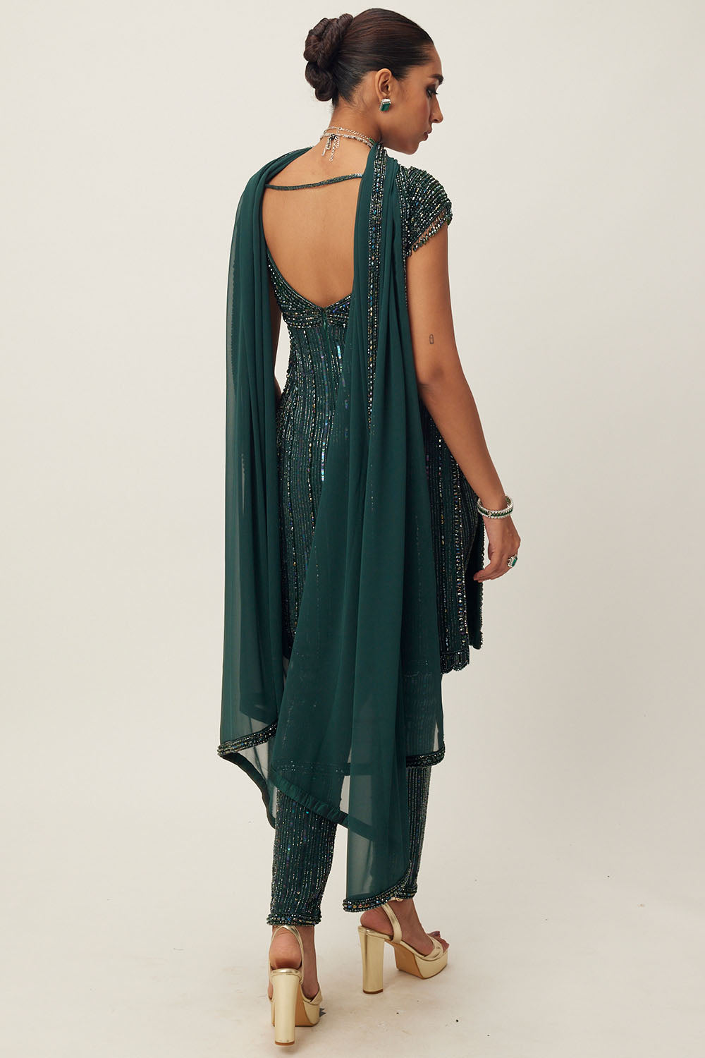 Jade Green Embellished Kurta Set