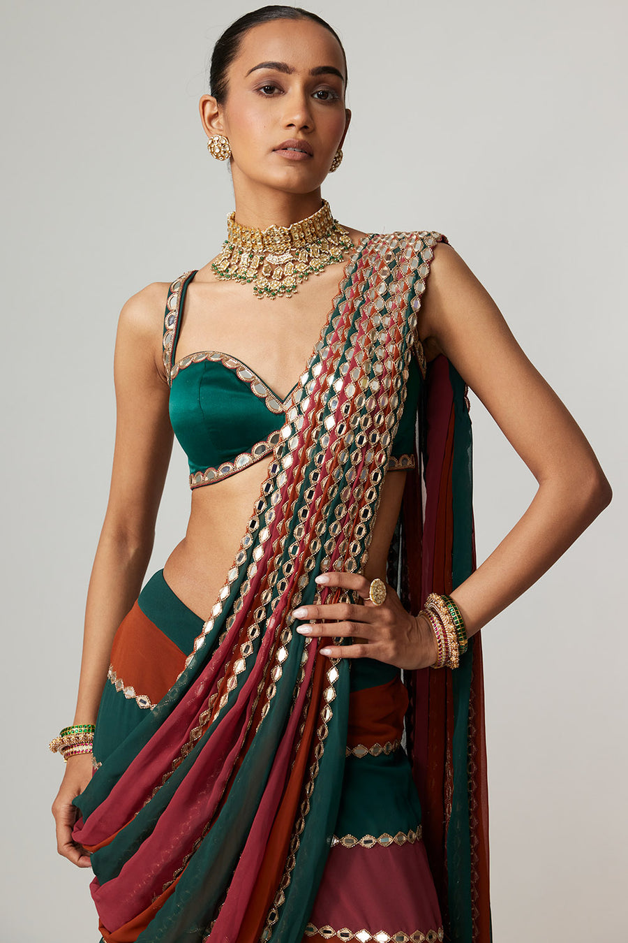 Cranberry Multicolour Saree