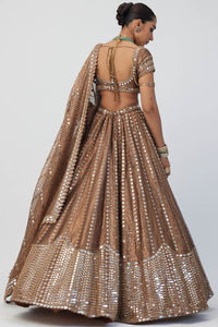 Copper Shimmer Organza Sequins Lehenga Set