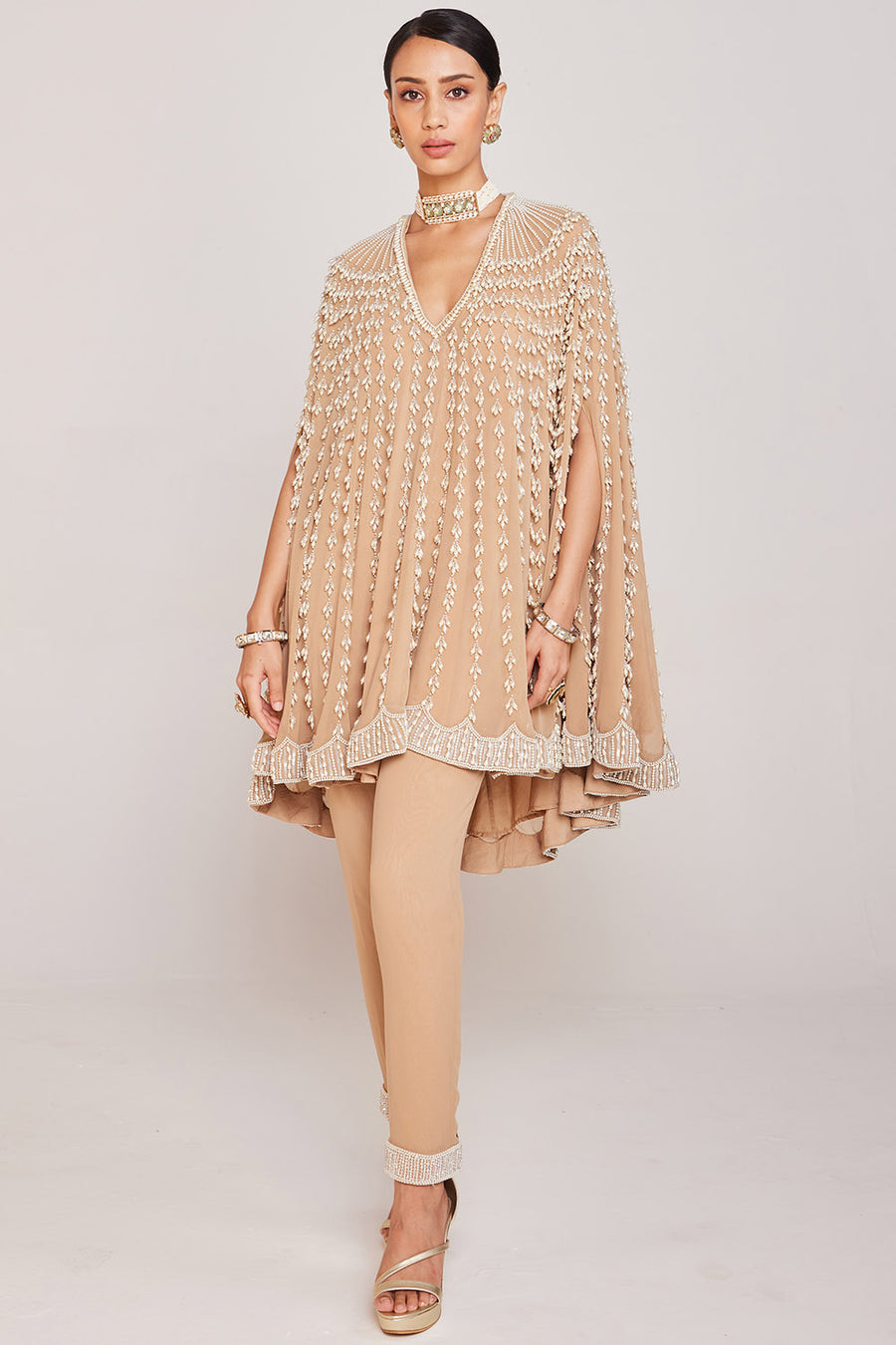 Beige Cape and Pants