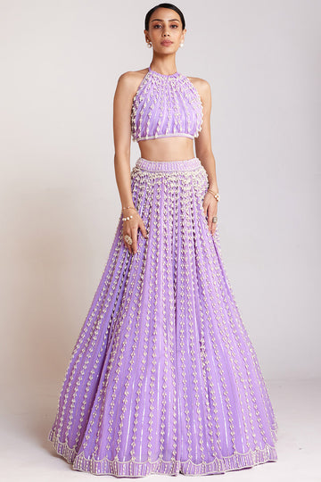 Lilac Chandelier Pearl Lehenga