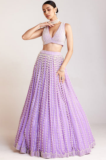 Lilac Chandelier Pearl Lehenga