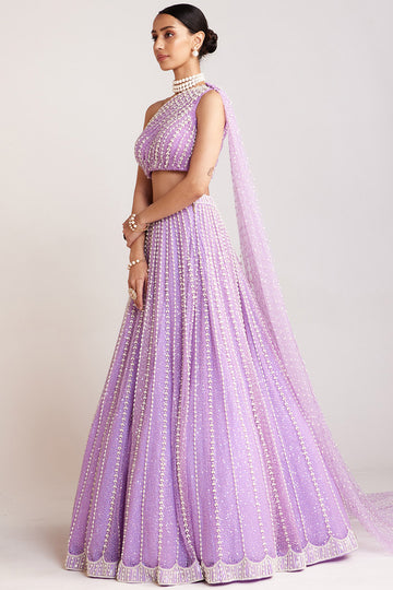 Lilac Pearl Embellished Lehenga