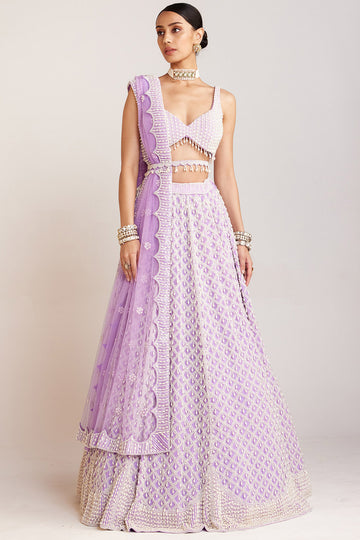 Lilac Pearl Drop Lehenga