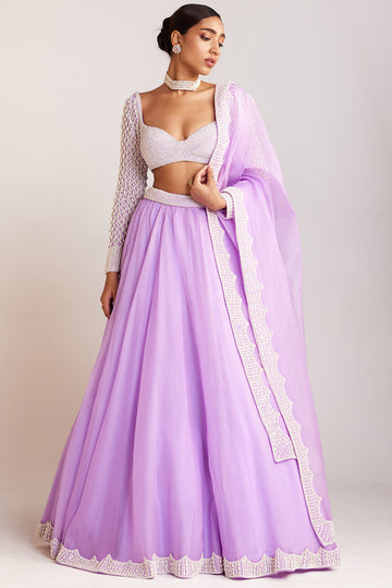 Lilac Pearl Embellished Lehenga