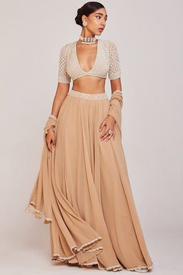 Pearl Embellished Lehenga Pant Set