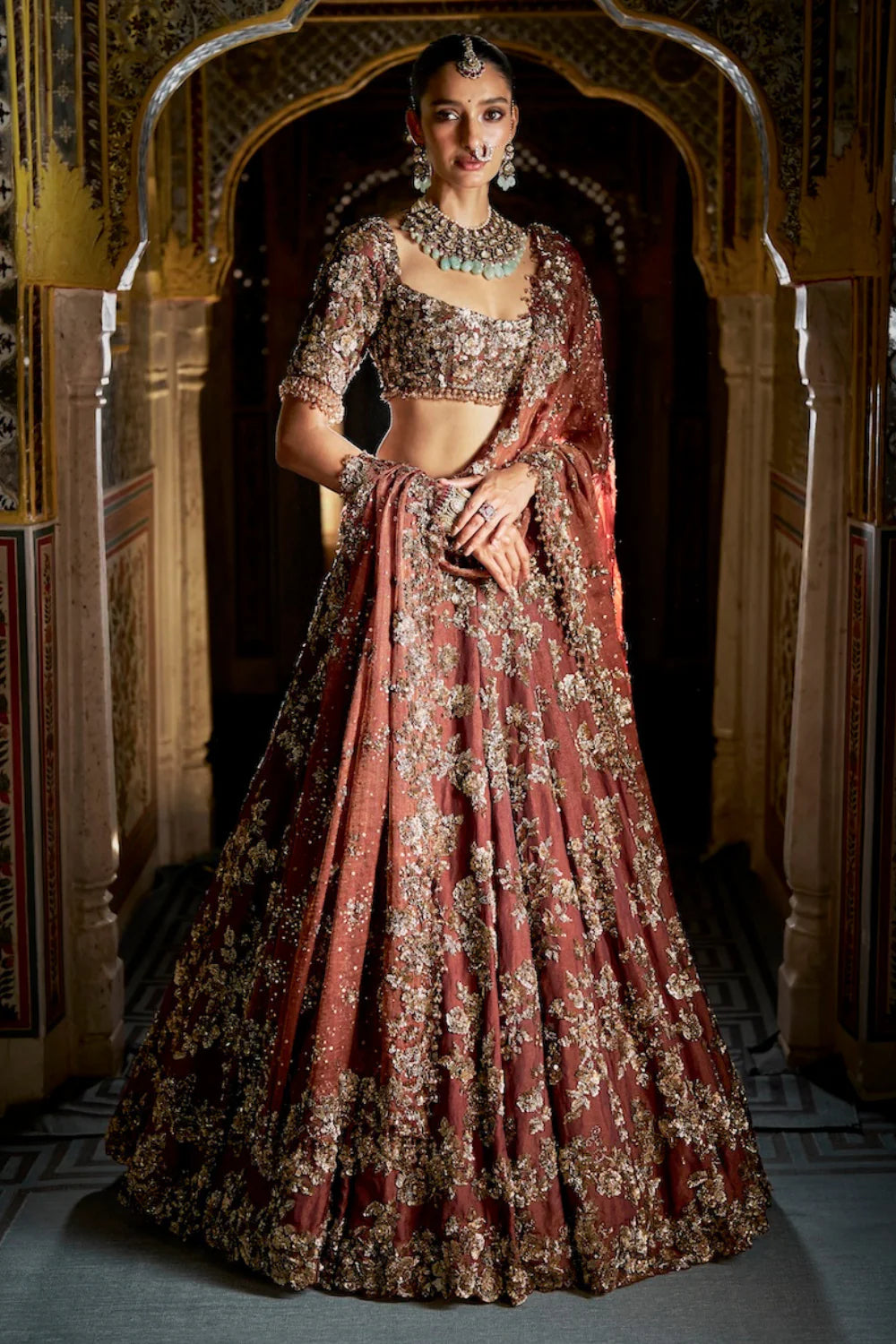 Bronze Gold Lehenga Set