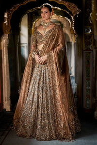 Copper Jade Lehenga Set
